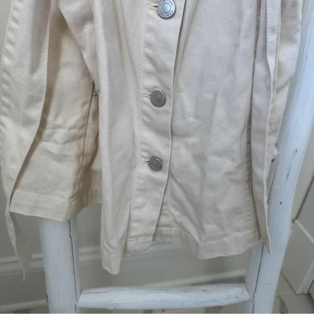 Habitual Cream Denim Sleeveless Buttoned Sundress Size Small - Picture 9 of 15